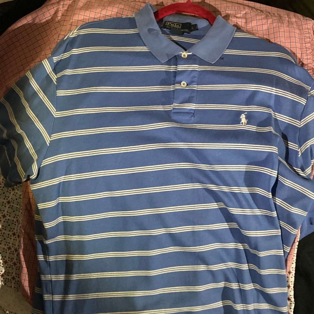 Polo by Ralph Lauren Light Blue & White Striped Polo Shirt